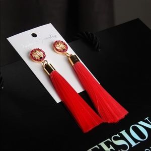 Tassel Earrings in Red